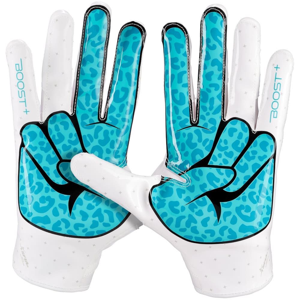Playmaker Base: American Football Handschuhe Grip Boost Peace Stealth 6 Boost+ White / Aqua Produktbild 1